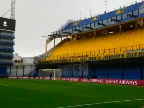 Boca vs. River: aparecieron las primeras banderas en La Bombonera