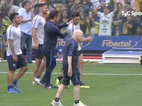 Ya está afuera: la pose de Pavón mientras todo Boca entrenaba