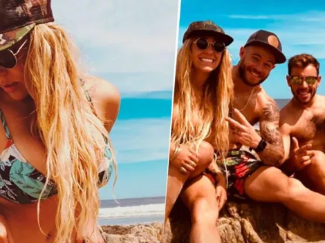 Ella a lo suyo: las fotos de la novia de Nández en la playa