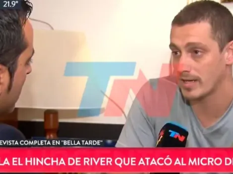 El hincha de River explicó por qué le tiró piedras al micro de Boca