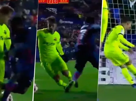 Denis Suárez fue Messi por un rato, provocó un penal y Coutinho descontó para el Barça