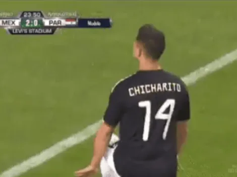 Chicharito celebró su gol a Paraguay a lo LeBron James