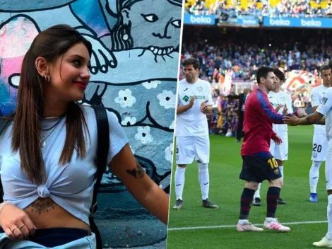 La novia de Centurión fue a ver al Barcelona de Messi y metió fotito en el Camp Nou