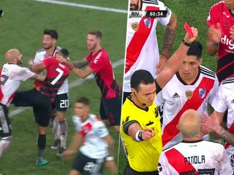 River jugó a 'Titanes en el ring' en el área y Casco vio la roja por un cortito