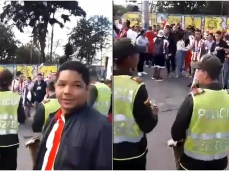 La Policía también se unió a la fiesta de la hinchada de Junior en Bogotá