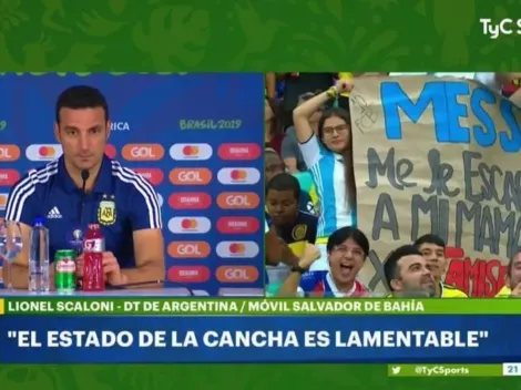 Esto es real: después de la derrota, Scaloni le pegó al estado de campo de juego