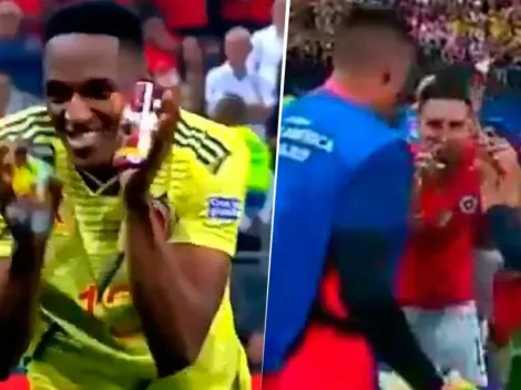 Mal ganador: jugador de Chile trolleó a Yerry Mina por su festejo