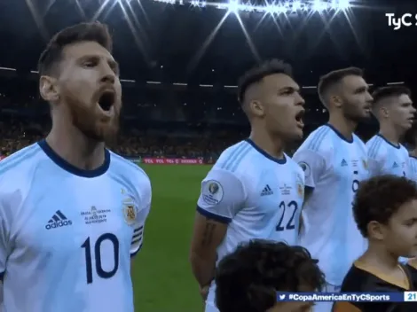 Piel de gallina: Messi cantó con todo el himno argentino antes de jugar contra Brasil