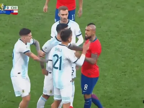 Se calentó esto: Vidal le dio un cachetazo a Dybala