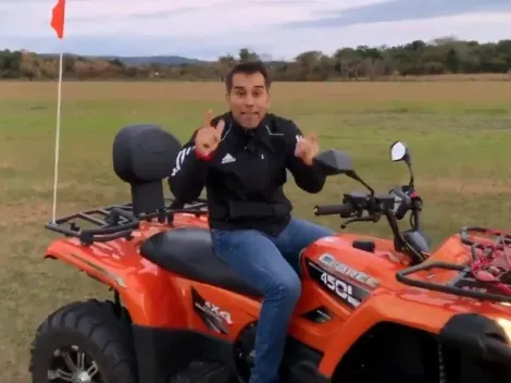 Pipino Cuevas no para: filmó un video arriba de un cuatriciclo alentando a River