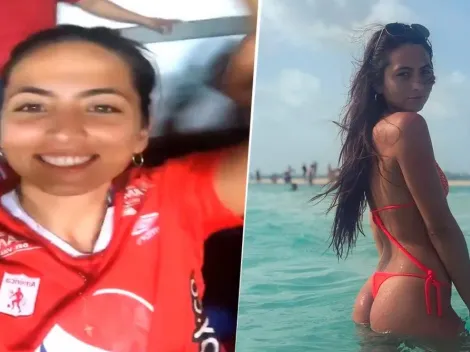 Así celebró la novia de Matías Pisano el gol de su enamorado contra Santa Fe