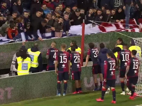 Increíble: los jugadores de Cagliari discutieron frente a frente con los hinchas