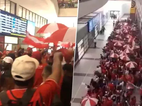 Locura en Chile: recibimiento espectacular al América de Cali en el aeropuerto