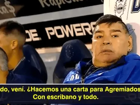 Lo que nadie vio: Maradona pidió enviar una carta a Agremiados en pleno partido