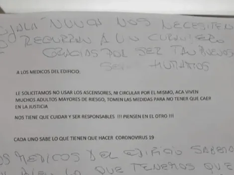 "No usen el ascensor para no ir a la justicia": mensaje a médicos en edificio