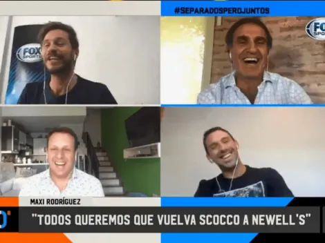 Maxi Rodríguez bromeó sobre qué le dice a Scocco: "¡Jugaste 5' nada más!"