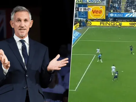 Lineker se volvió loco con el gol de rabona de Calleri relatado por Vignolo