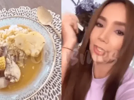 Paola Jara hizo otro sudado de pollo y muchos dicen que parece vómito