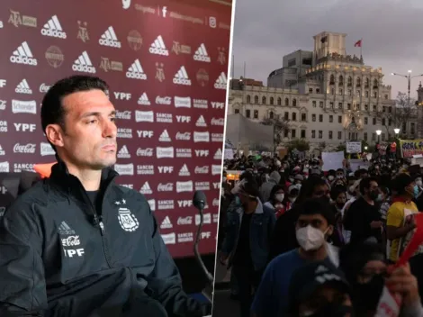 En conferencia de prensa, Scaloni le mandó fuerzas al pueblo peruano