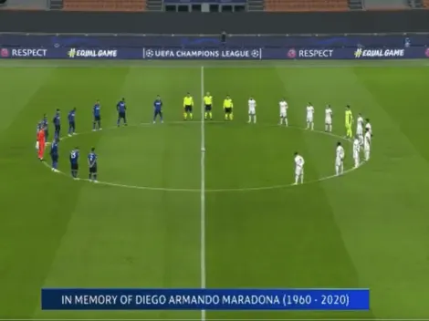 Video: el minuto de silencio en Inter vs Real Madrid en honor a Diego Maradona