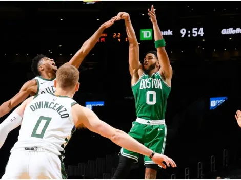 ¡La humillada del año! Tatum le metió un game winner a Giannis en su cara