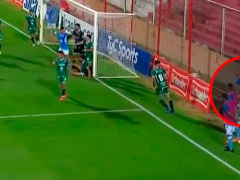 Video: Ferreyra de Estudiantes se cayó al foso en pleno partido, se secó y siguió jugando