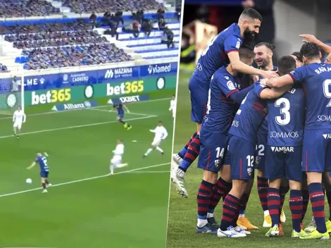 Video: Javi Galán hizo un gol de otro partido para que Huesca le gane al Madrid