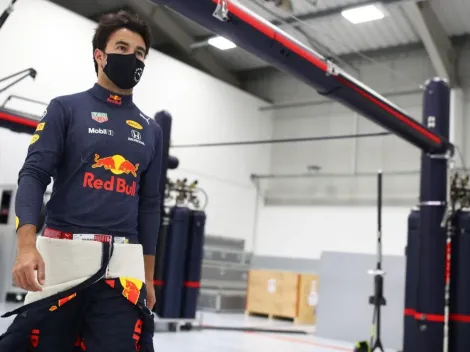 ¿En honor al América? Checo Pérez se hizo un casco de color amarillo con Red Bull