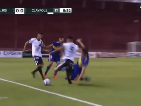 Video: Capaldo metió una terrible patada y sacó de la cancha a un jugador de Claypole