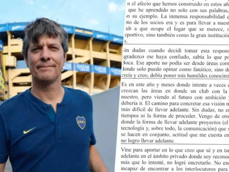 La carta con la que Pergolini se despidió de Boca: "Vine al club a hacer, y no pude"