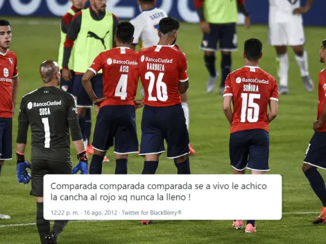 Tuit del 2012: juega en el Rojo pero se burló porque no llenaban la cancha