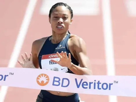 Allyson Felix vuela en los 400 metros