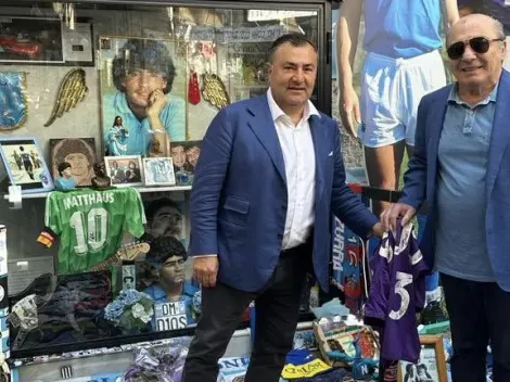 Homenaje de Fiorentina a Maradona en la previa vs. Napoli