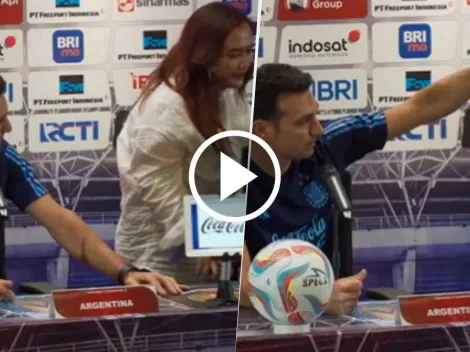 El incómodo momento de Scaloni en Indonesia