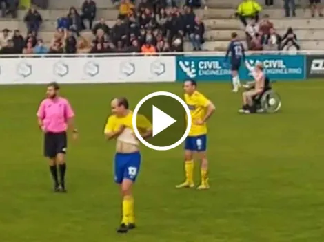 Video viral: Dos hombres DESNUDOS y en SILLA DE RUEDAS interrumpen un partido de copa