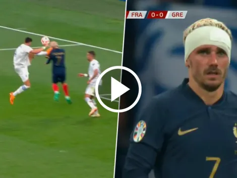 VIDEO | Casi le arrancan la oreja a Griezmann con violenta patada
