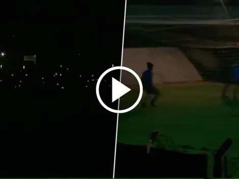 VIDEO | Se cortó la luz y relataron el fútbol 5 de la cancha de al lado
