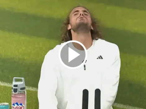 VIDEO | Furioso: Tsitsipas se golpeó duro con una mesa en Wimbledon