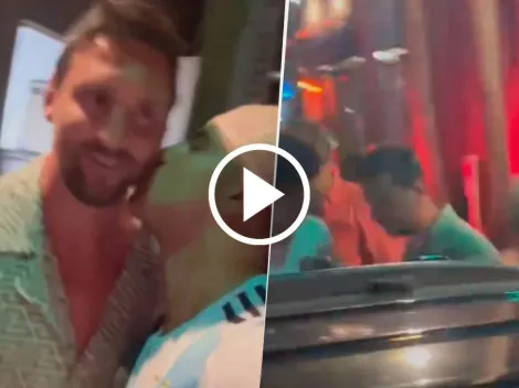 Messi asediado en su primera noche en Miami