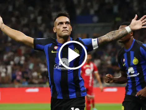 Dos goles de Lautaro Martínez en el triunfo de Inter ante Monza (VIDEO)