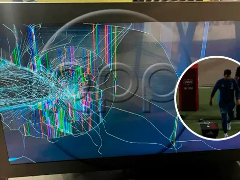 Así quedó la pantalla del VAR después de la furia del Abreu
