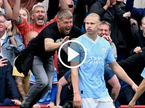 Hincha se colgó del cuello de Haaland y su reacción asombró a todos