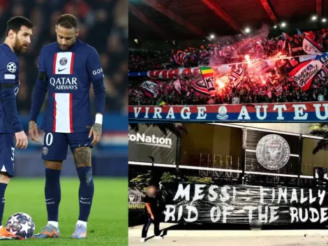 Ultras del PSG dedican pancartas a Messi y Neymar