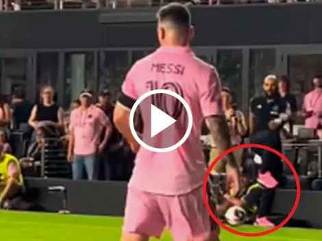 ¿Beckham lo firma? Así fue el pase del guardaespaldas de Messi en pleno partido