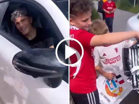 El regalo de Garnacho a dos niños fanáticos del United