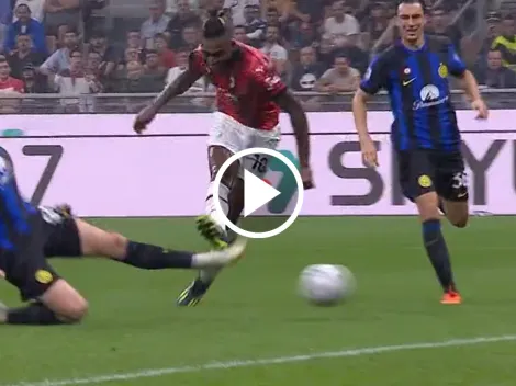 Bajo un diluvio, gol de Leao esperanza al Milan en el clásico ante el Inter
