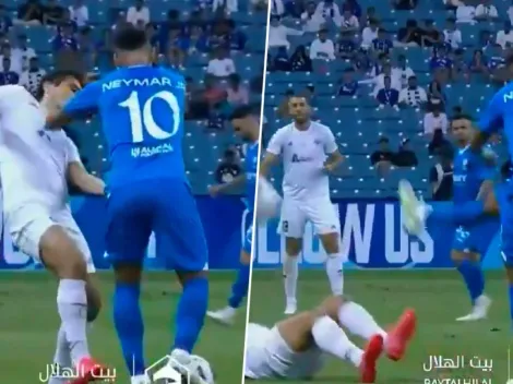 ¡Perdió el control! Neymar empujó y golpeó a un rival en la Champions Asiática