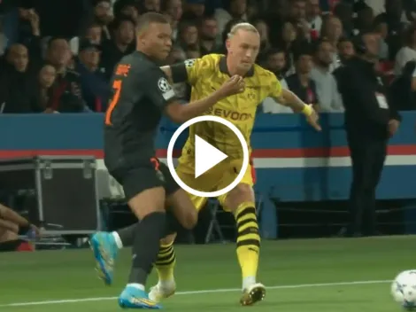 Duro debut de Mbappé en Champions: recibió codazo y ni el VAR lo advirtió (VIDEO)
