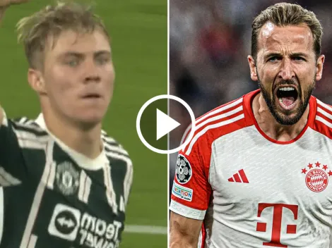 Primer gol de Hojlund con el Manchester United, pero Kane respondió para el Bayern