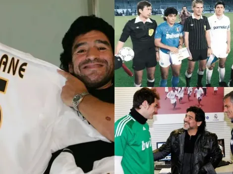 Maradona y su cara más cercana al Real Madrid